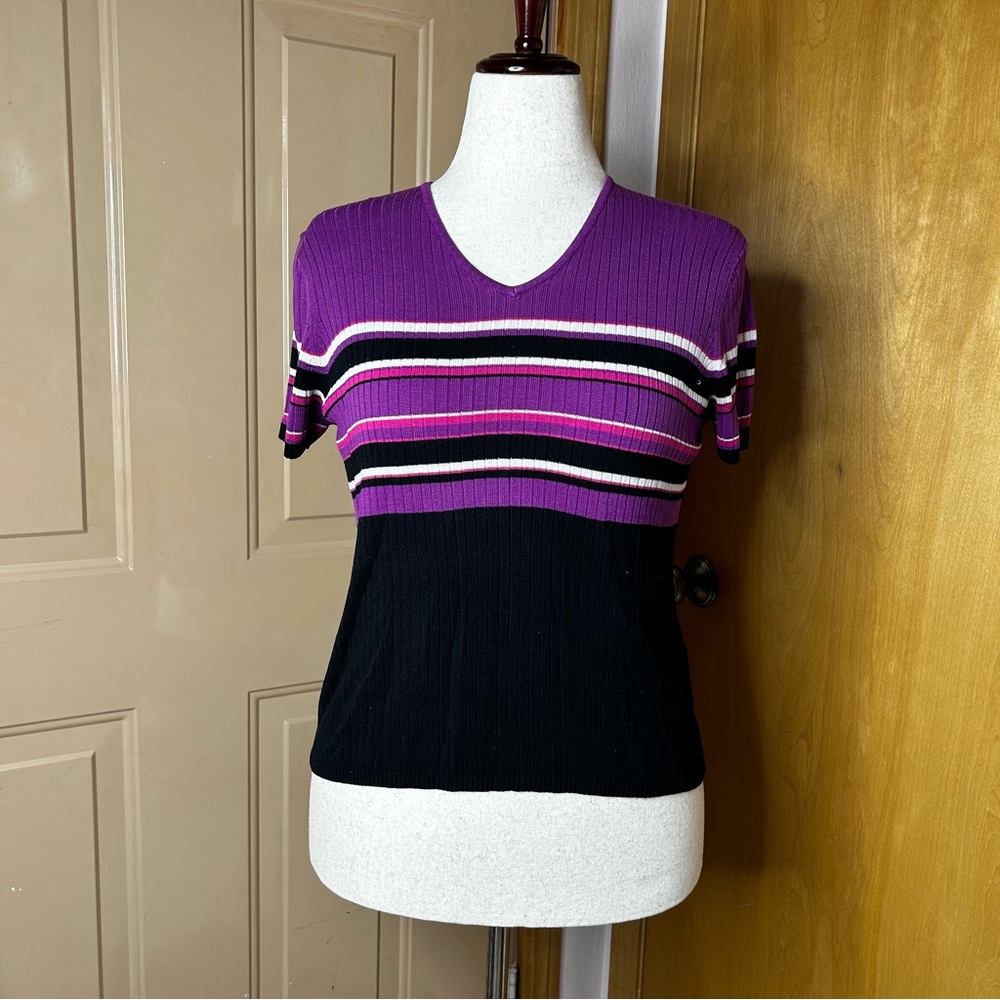 Vintage Amanda Smith Striped Short Sleeve
